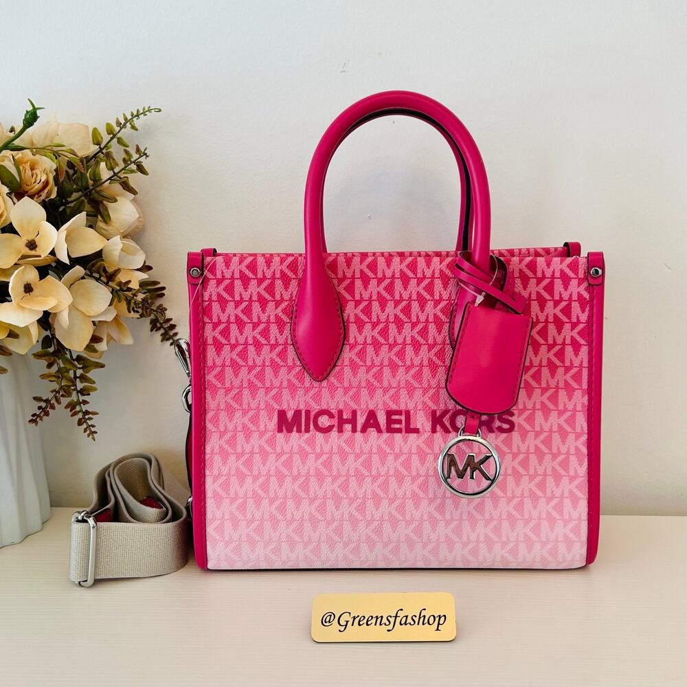 Michael Kors Hot Pink Gradient Signature Crossbody Tote